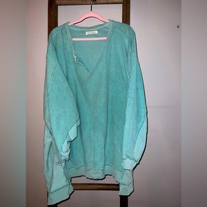 Free People Oversized Vneck Sweatshirt